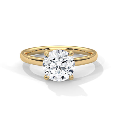 2.00ct Round Center Stone Engagement Ring with Gold Setting