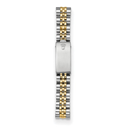 Two-tone steel and 18K yellow gold Jubilee bracelet and clasp on the pre-owned Rolex Datejust 26mm ladies watch