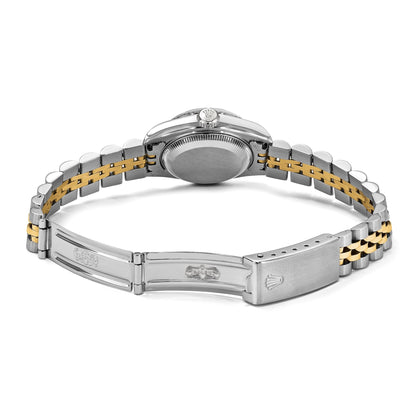 Pre-owned Rolex Datejust 26mm two-tone ladies watch with blue diamond dial and fluted bezel, additional view