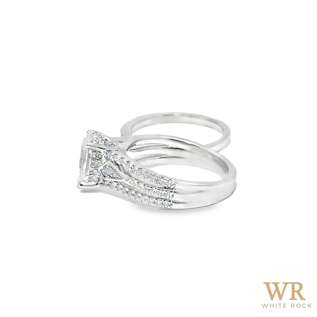 2.75 CTW Oval Lab Grown Diamond Bridal Set, 14K White Gold, view 4