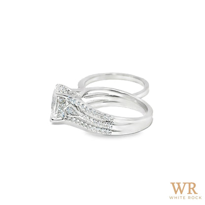 2.75 CTW Oval Lab Grown Diamond Bridal Set, 14K White Gold, view 4