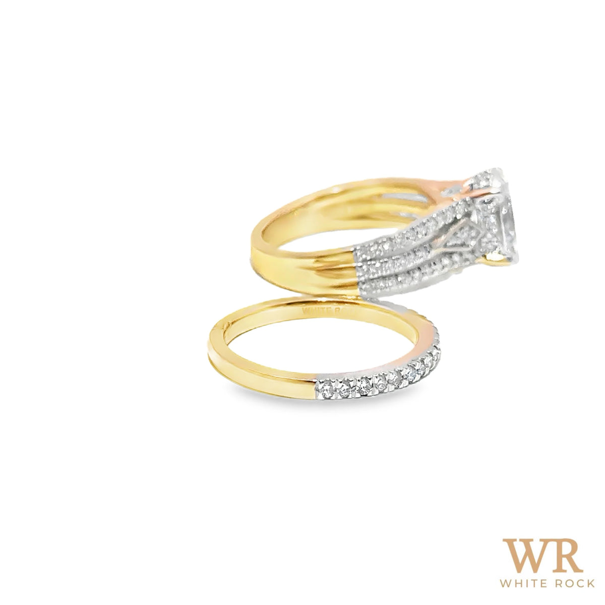2.75 CTW Oval Lab Grown Diamond Bridal Set, 14K Yellow Gold, view 3