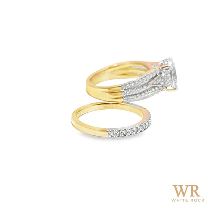 2.75 CTW Oval Lab Grown Diamond Bridal Set, 14K Yellow Gold, view 3