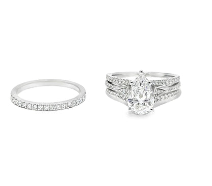 2.70 CTW Pear Lab Grown Diamond Bridal Set, 14K White Gold, view 2