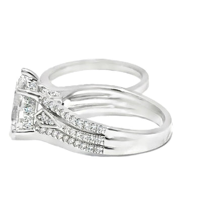 2.70 CTW Pear Lab Grown Diamond Bridal Set, 14K White Gold, view 4