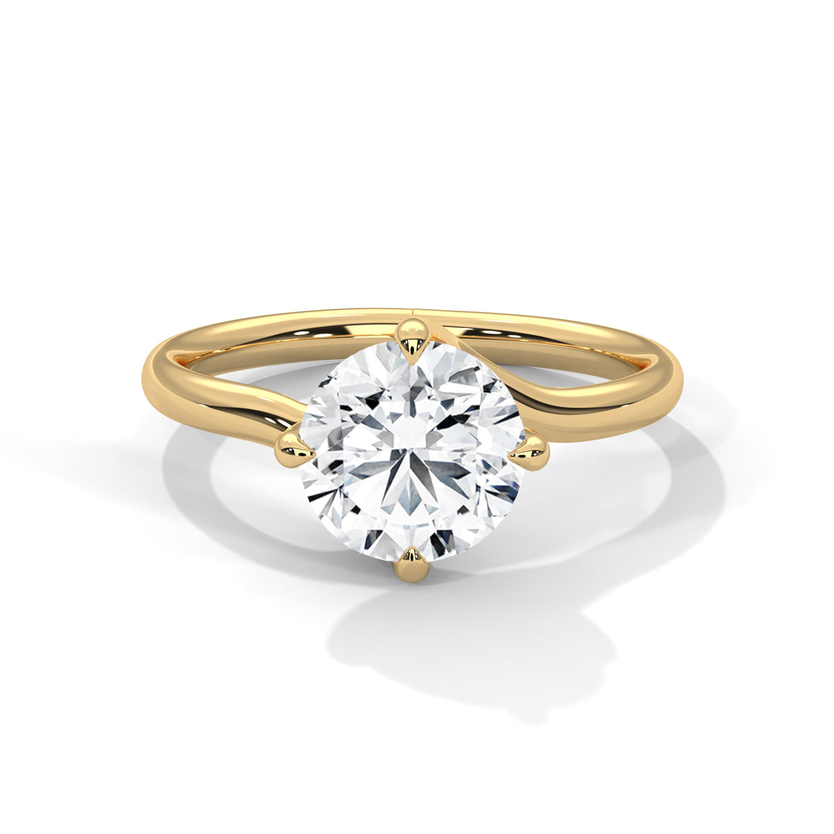 2.00ct Round Center Stone Engagement Ring with Gold Setting