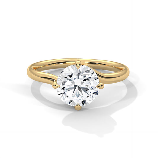 2.00ct Round Center Stone Engagement Ring with Gold Setting