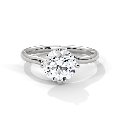 2.00ct Round Center Stone Engagement Ring with Gold Setting, view 3