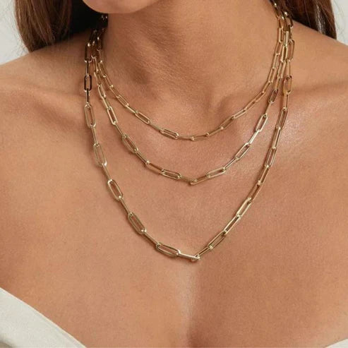 Paper Clip Gold Chain 14KT