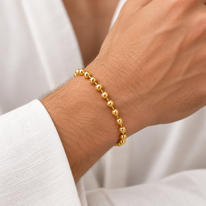 10K Yellow Gold Diamond-Cut Moon Cut Bracelet, view 5