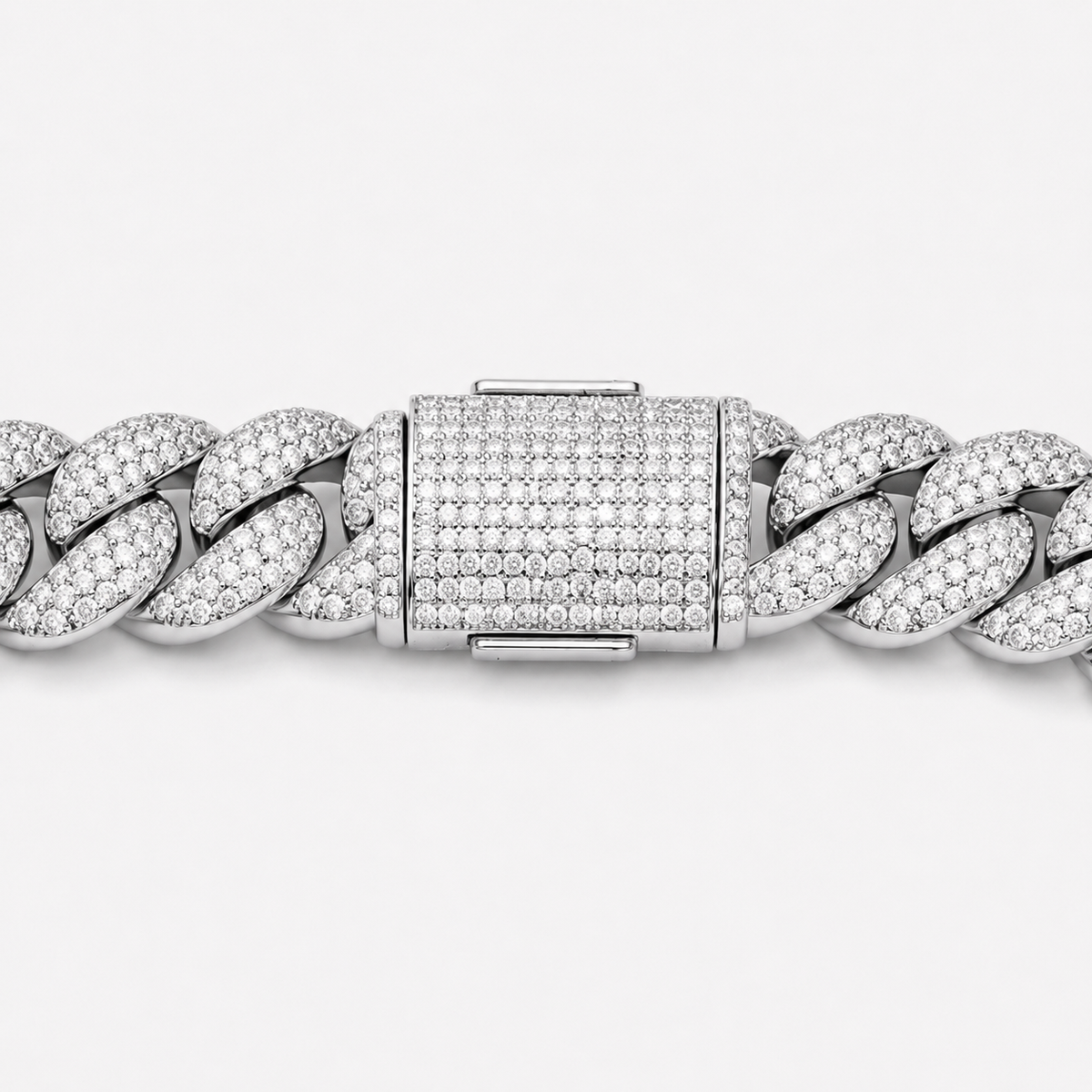 925 Sterling Silver VVS D Moissanite Miami Cuban Link Bracelet, view 4