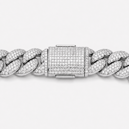 925 Sterling Silver VVS D Moissanite Miami Cuban Link Bracelet, view 4