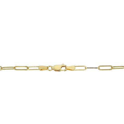 10K Yellow Gold Paper Clip Chain, close-up of the link detail