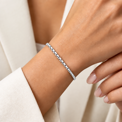 925 Sterling Silver Round Box Bracelet – view 3