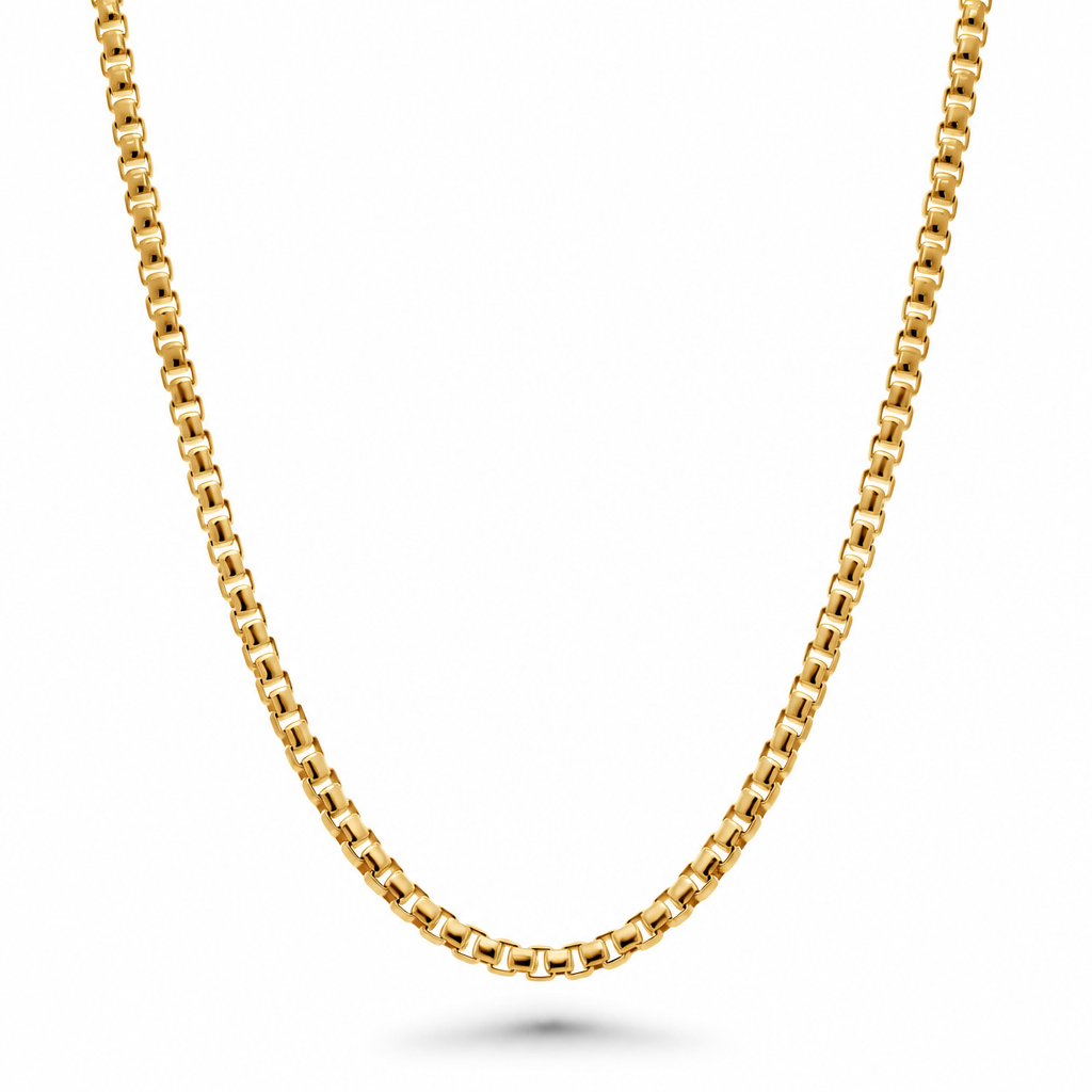 Gold Plated Sterling Silver Round Box Chain – view 1