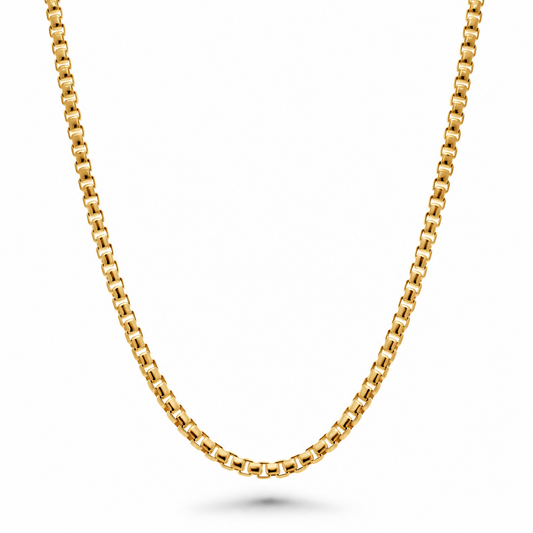 Gold Plated Sterling Silver Round Box Chain – view 1