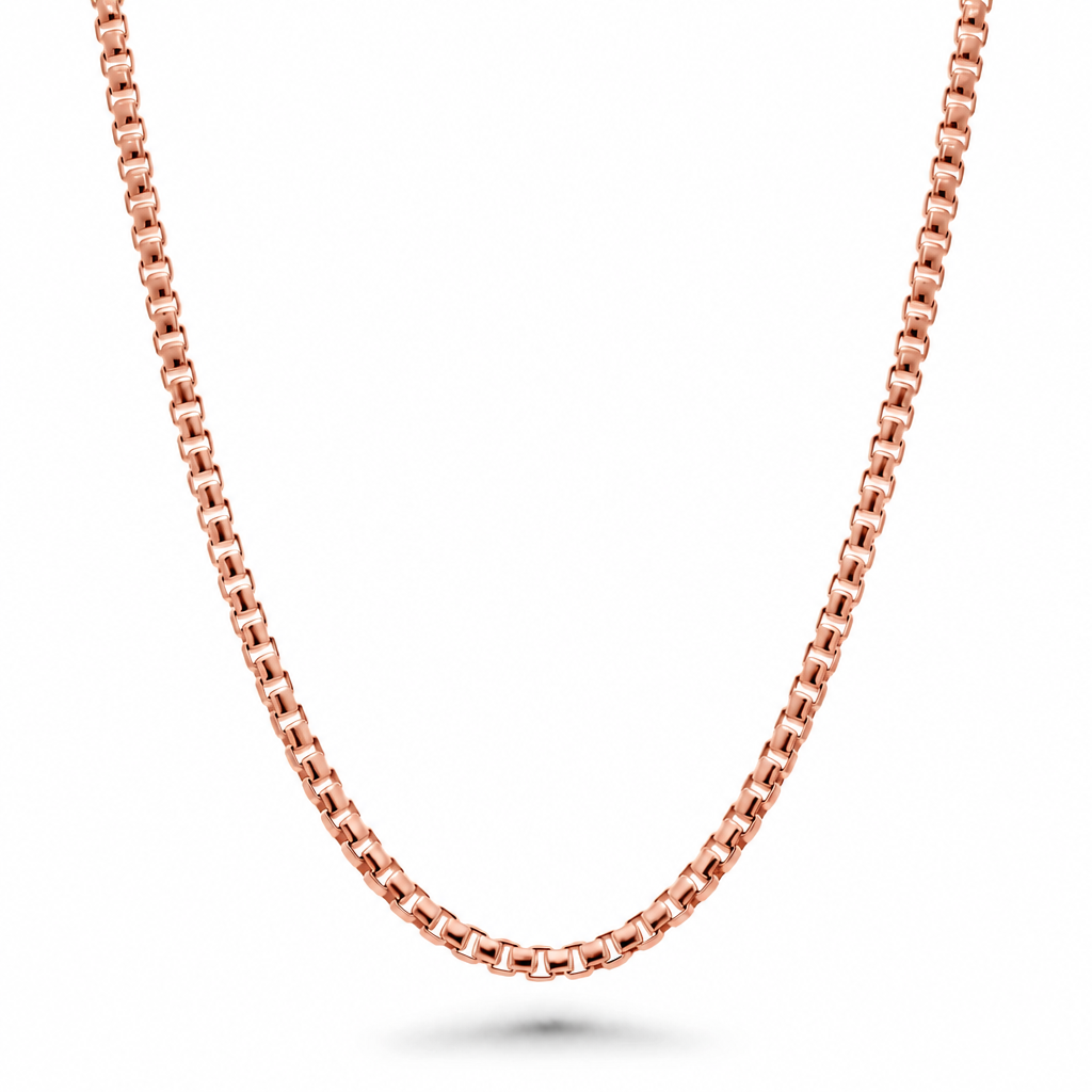 Rose Gold Plated Sterling Silver Round Box Chain – view 1