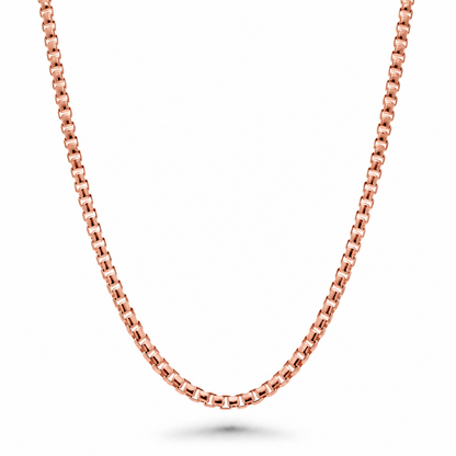 Rose Gold Plated Sterling Silver Round Box Chain – view 1