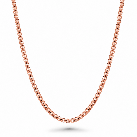 Rose Gold Plated Sterling Silver Round Box Chain – view 1