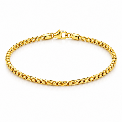 Gold Plated Sterling Silver Round Box Bracelet – view 1