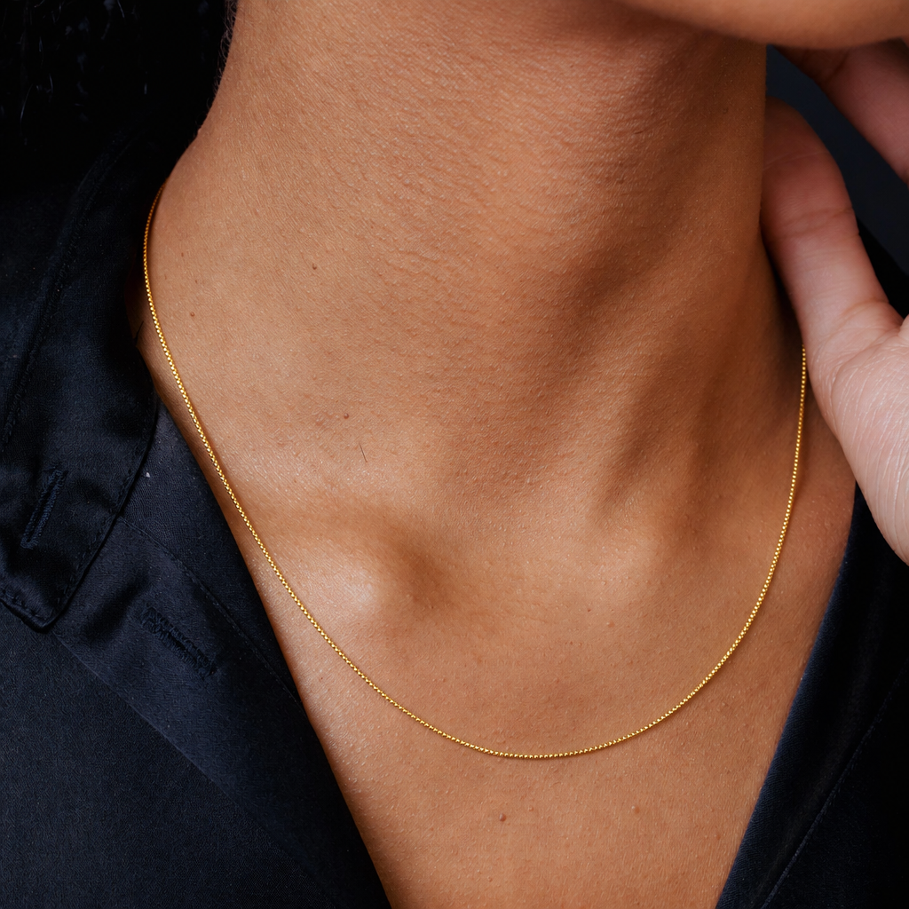 Gold Plated Sterling Silver Round Box Chain – view 4