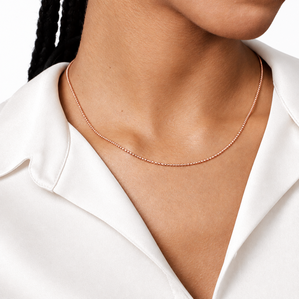 Rose Gold Plated Sterling Silver Round Box Chain – view 4