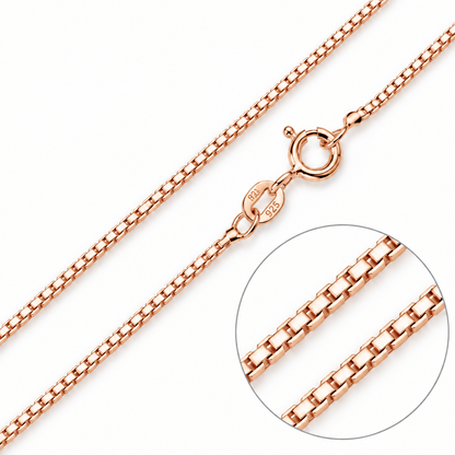 Rose Gold Plated Sterling Silver Box Chain – view 2