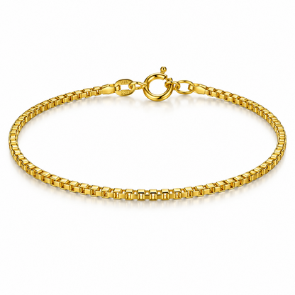 Gold Plated Sterling Silver Box Bracelet – view 1