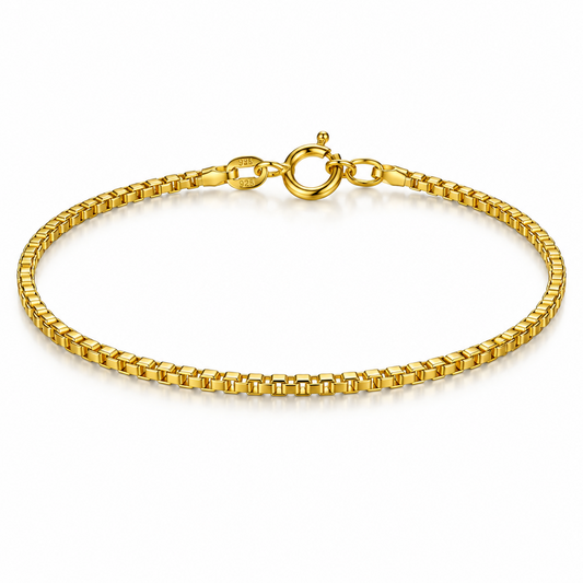 Gold Plated Sterling Silver Box Bracelet – view 1