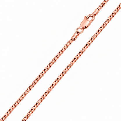 Rose Gold Plated Sterling Silver Round Box Chain – view 5