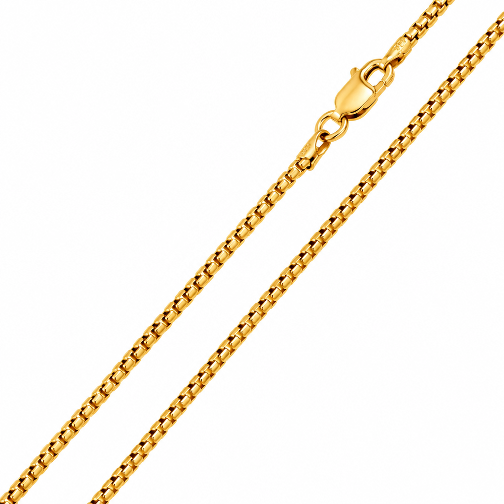 Gold Plated Sterling Silver Round Box Bracelet – view 4