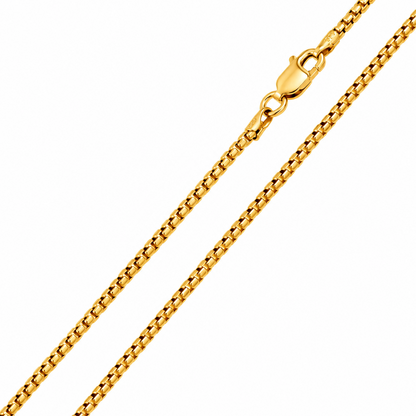 Gold Plated Sterling Silver Round Box Chain – view 5