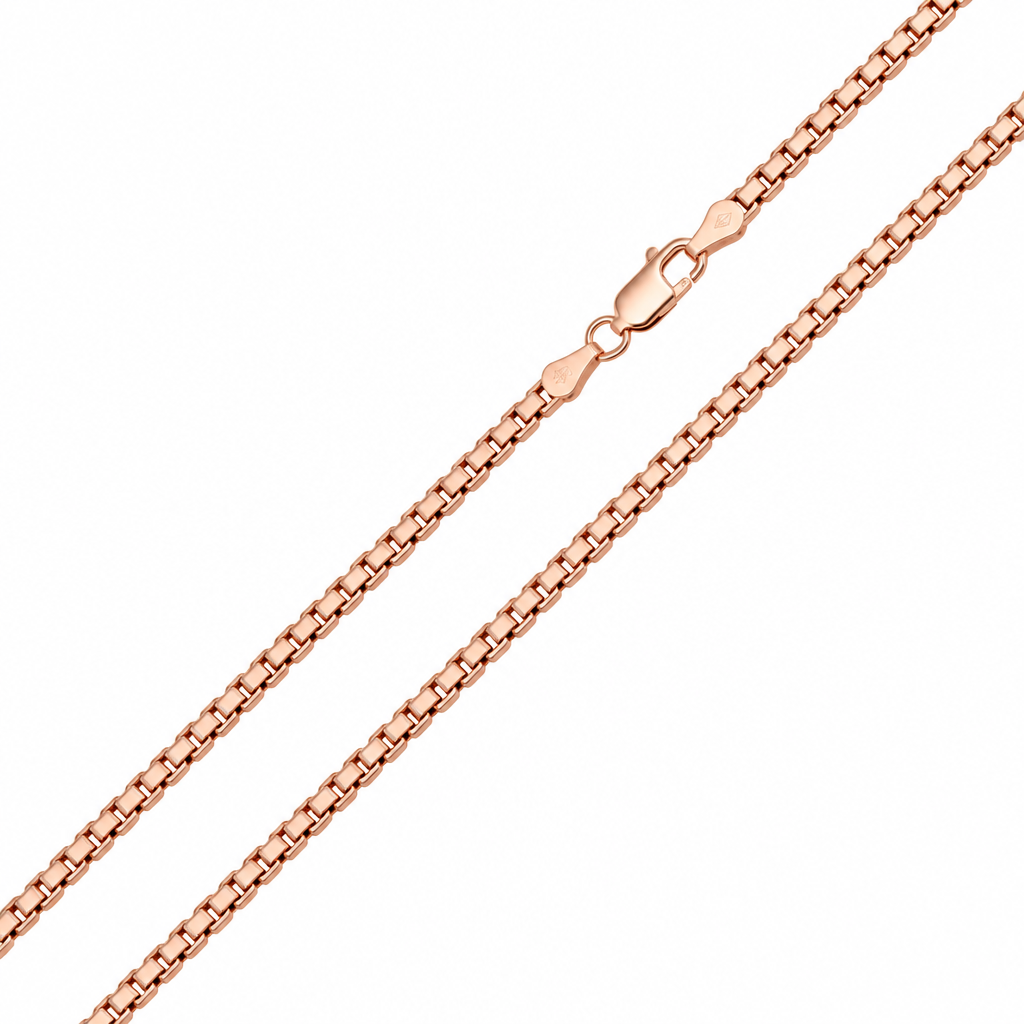 Rose Gold Plated Sterling Silver Box Chain – view 1