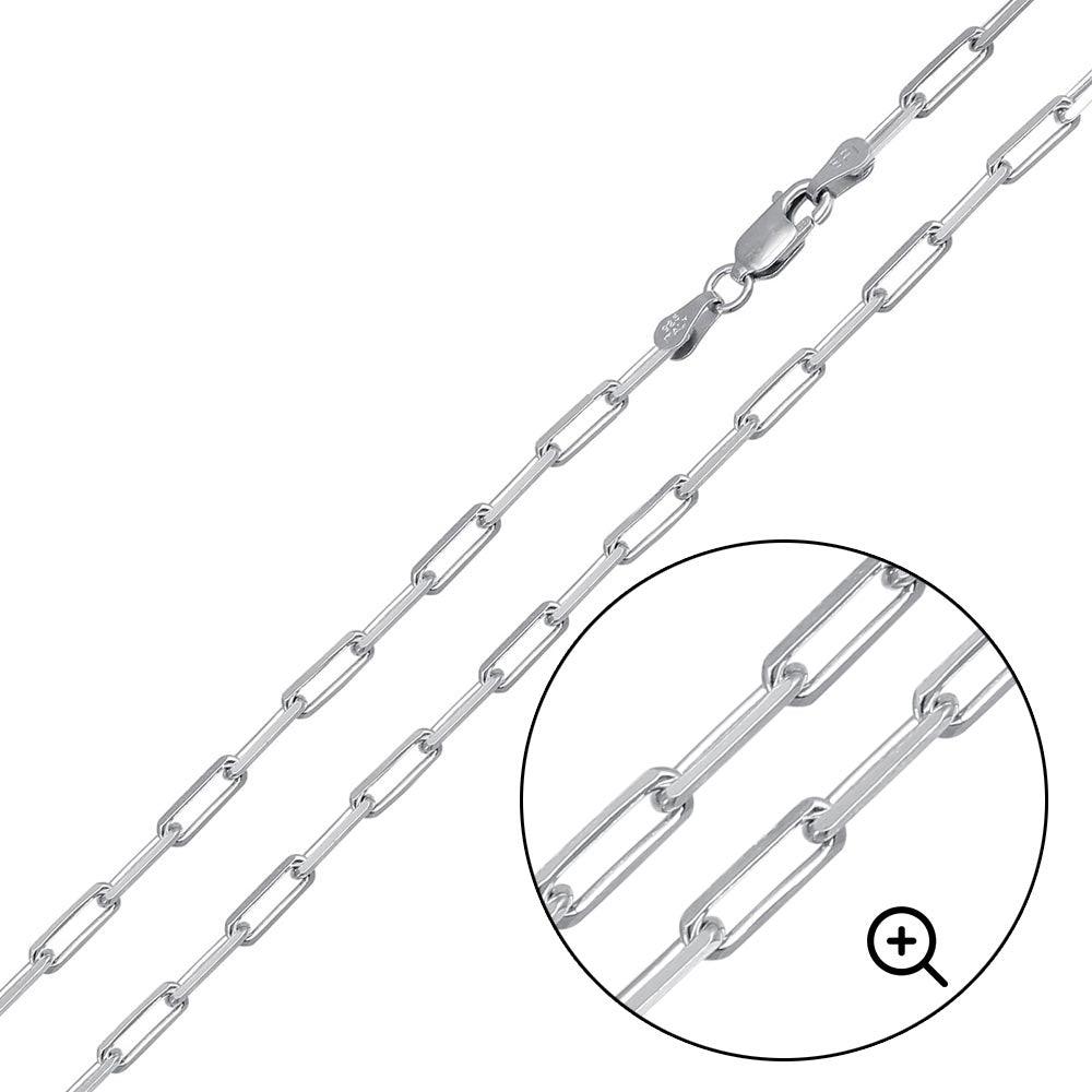 Gold Plated Sterling Silver Paper Clip Chain, view 5