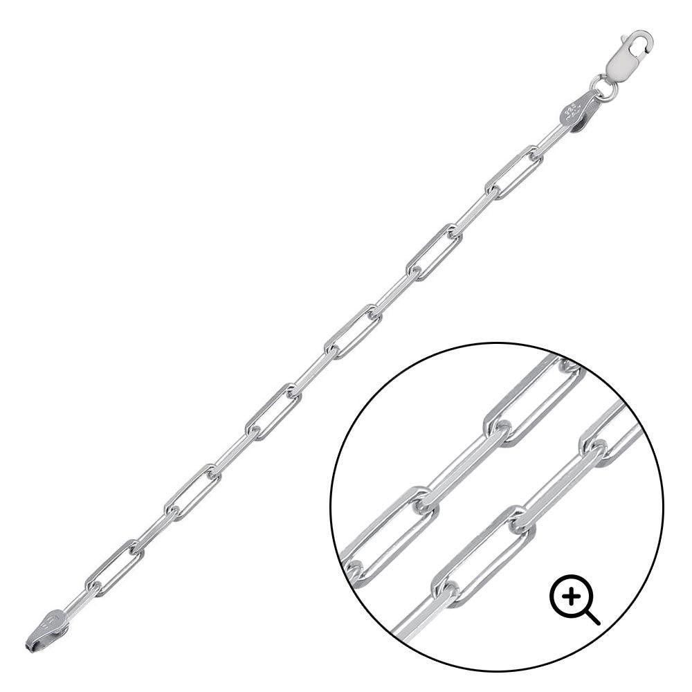 925 Sterling Silver Paper Clip Bracelet, view 3