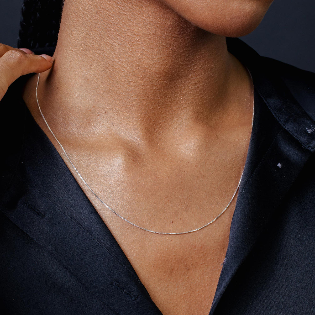 Rose Gold Plated Sterling Silver Box Chain – view 3