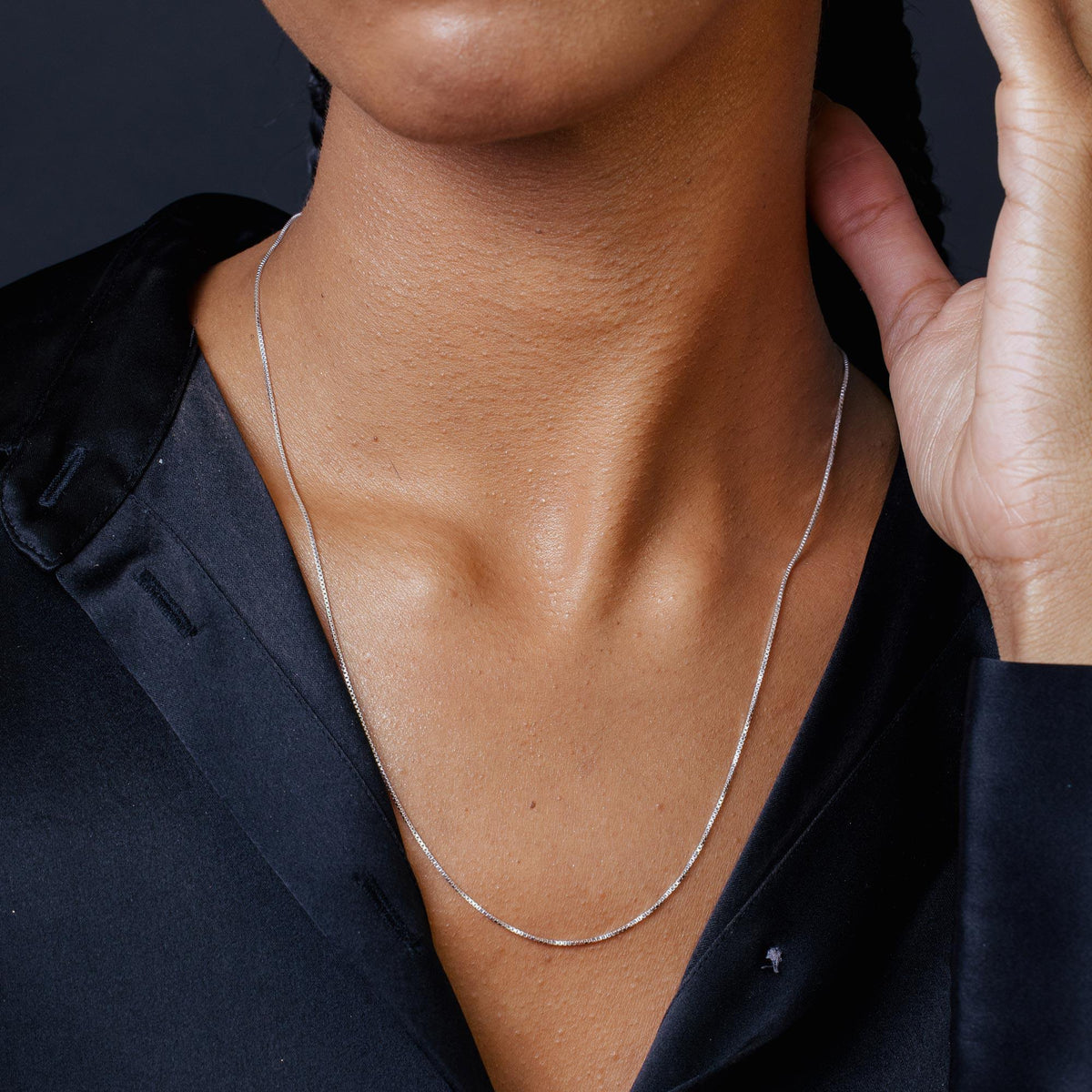 Rose Gold Plated Sterling Silver Box Chain – view 4
