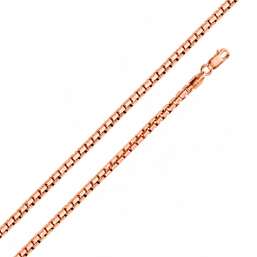 Rose Gold Plated Sterling Silver Round Box Chain – view 6