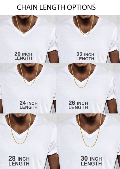 10K Yellow Gold Paper Clip Chain length guide chart