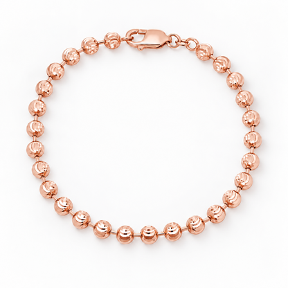 10K Rose Gold Diamond-Cut Moon Cut Bracelet