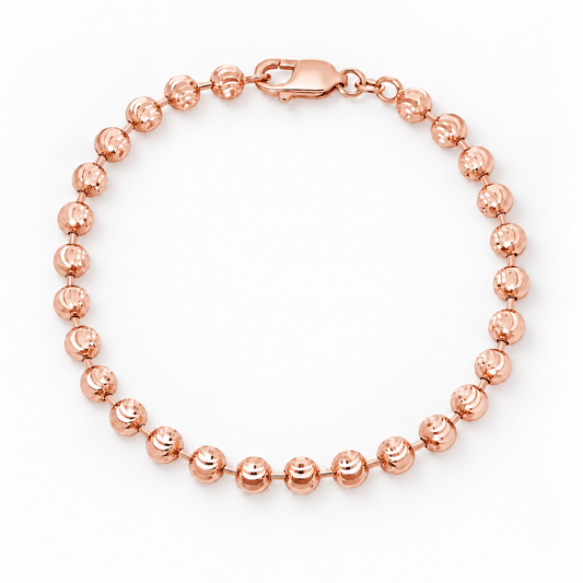 10K Rose Gold Diamond-Cut Moon Cut Bracelet