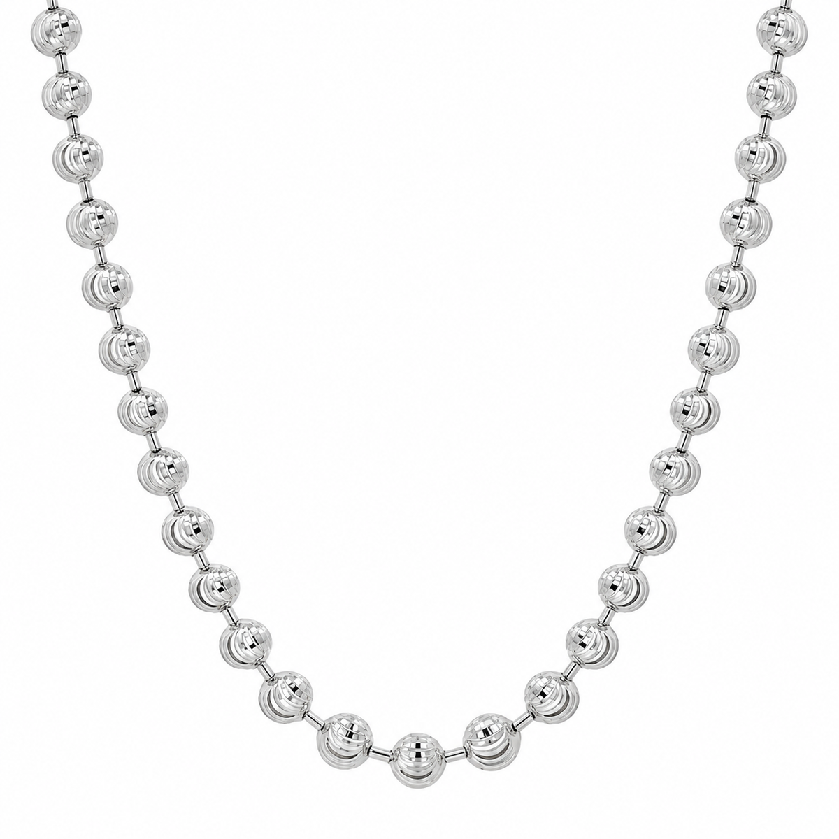 10K White Gold Diamond-Cut Moon Cut Chain, view 2