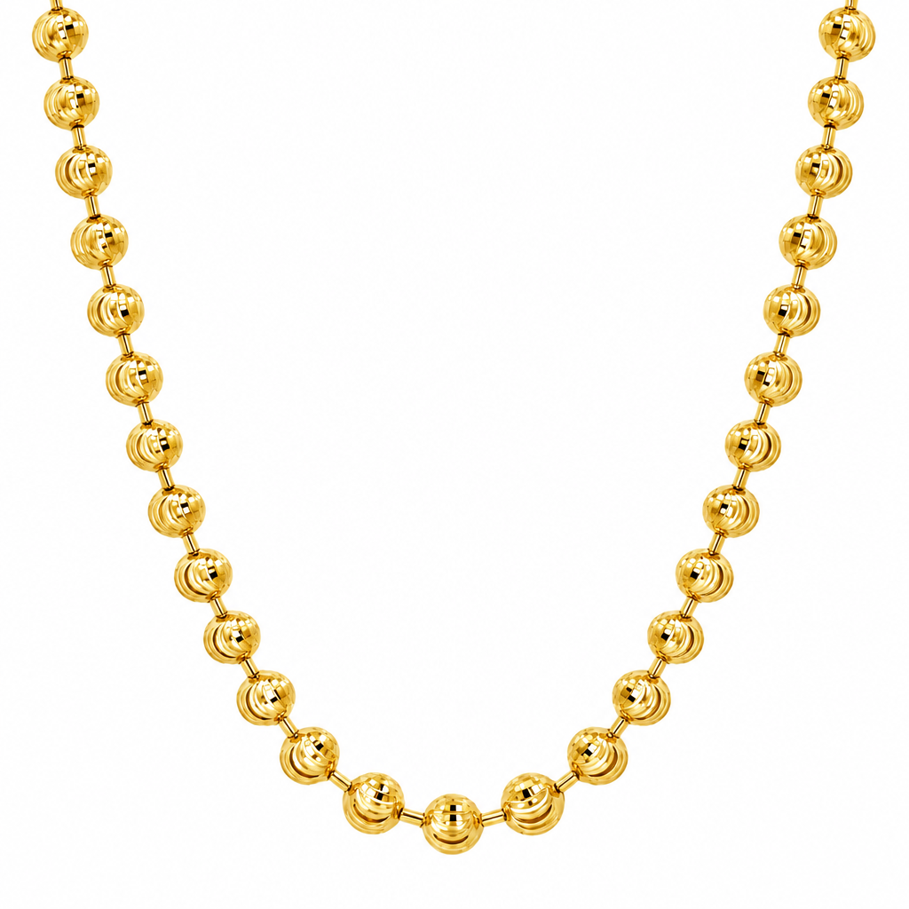 14K Yellow Gold Diamond-Cut Moon Cut Chain