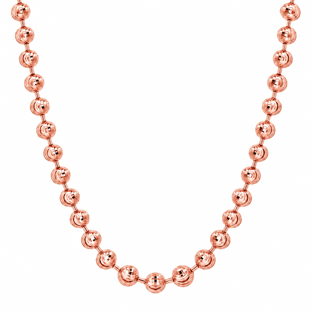 10K Rose Gold Diamond-Cut Moon Cut Chain