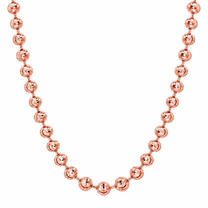 10K Rose Gold Diamond-Cut Moon Cut Chain