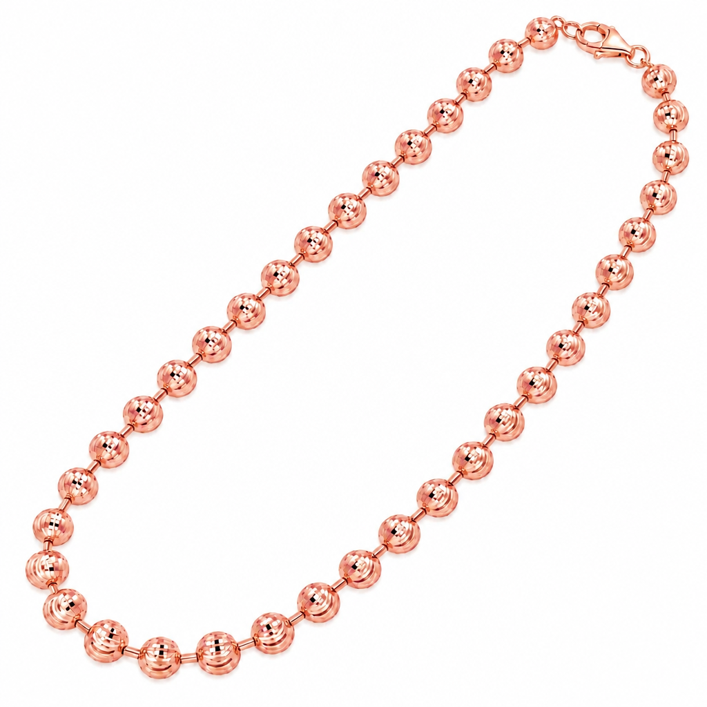 14K Rose Gold Diamond-Cut Moon Cut Chain, view 2