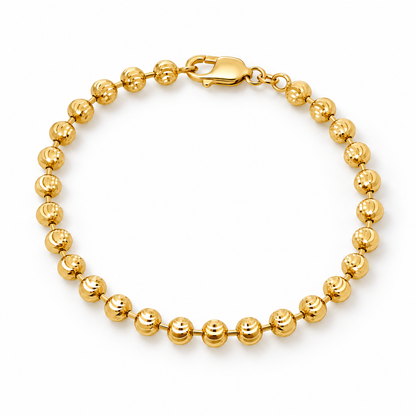 10K Yellow Gold Diamond-Cut Moon Cut Bracelet, view 4