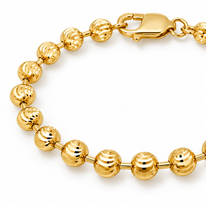10K Yellow Gold Diamond-Cut Moon Cut Bracelet, view 2