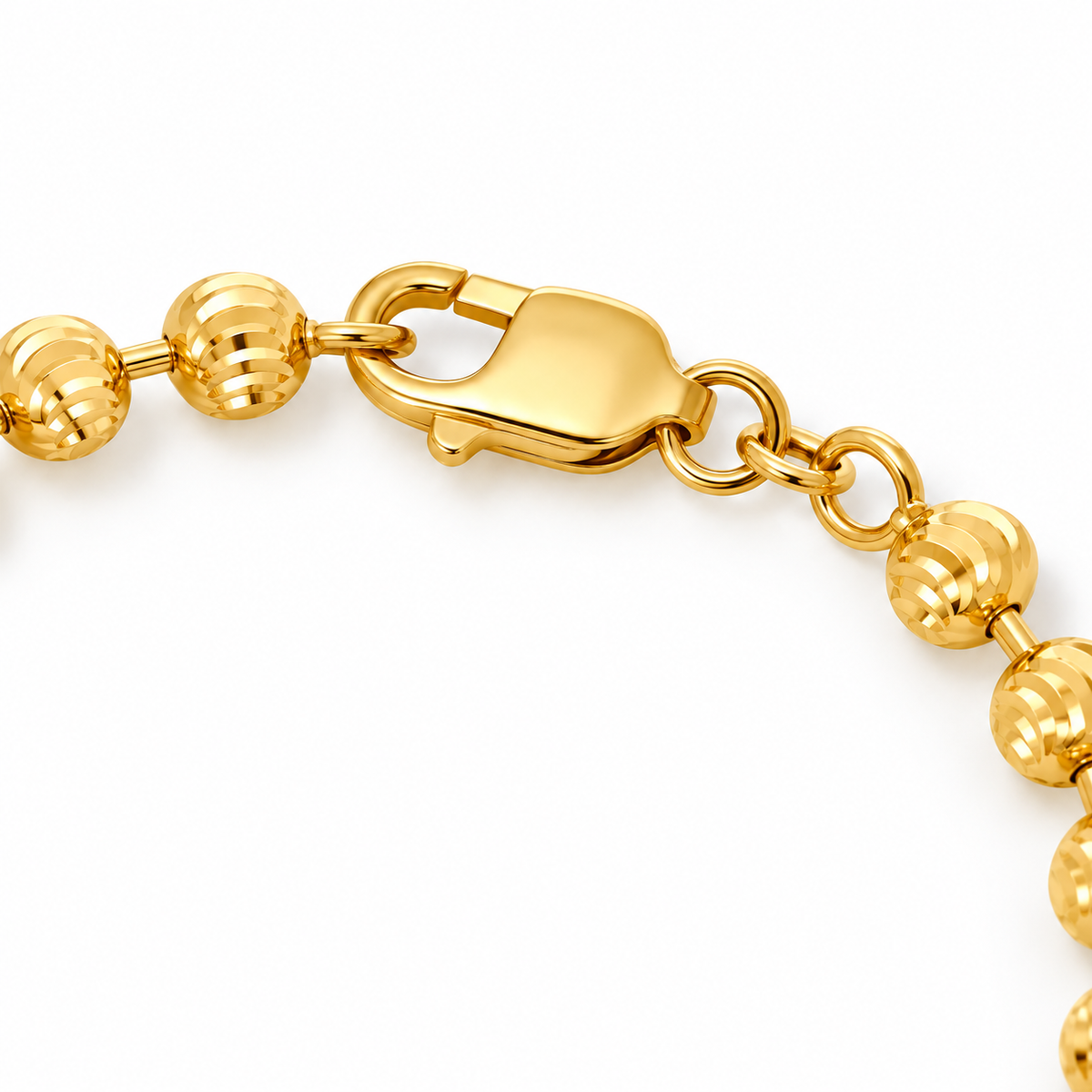 10K Yellow Gold Diamond-Cut Moon Cut Bracelet, view 3