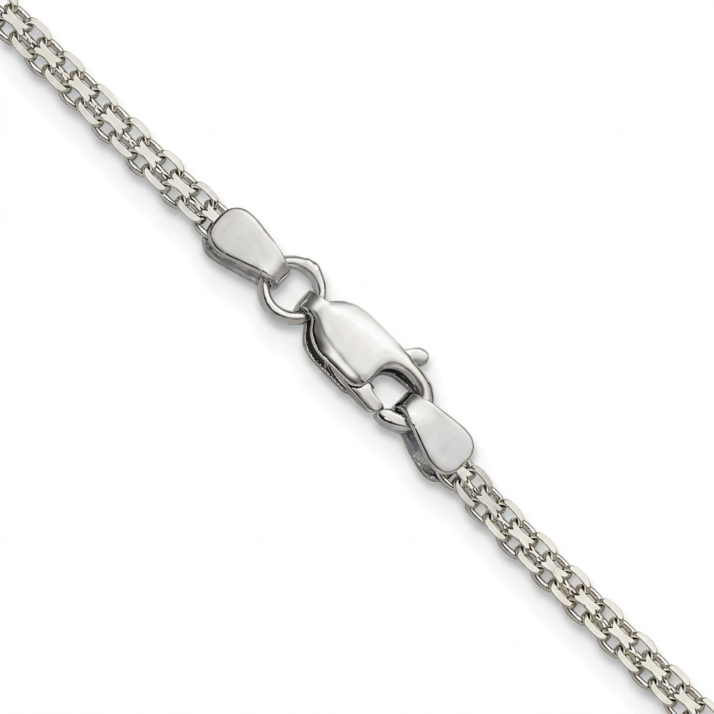 14K White Gold Bismark Chain, view 5